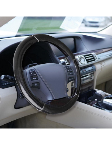 Carbon look steering wheel cover