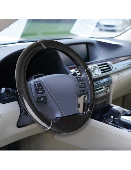 Carbon look steering wheel cover