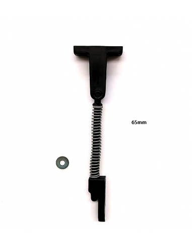 Black spring-loaded plastic compass for casement window