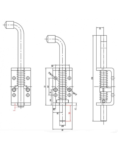 Spring latch with trailer door safety lock