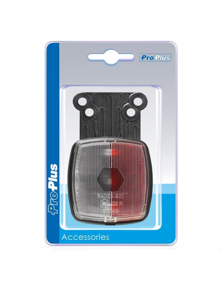 Red/white clearance light 92x42mm with reflectors on bracket Red/white clearance light 92x42mm with reflectors on bracket