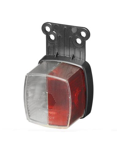 Luce d'ingombro rossa/bianca 92x42mm con catarifrangenti su supporto
