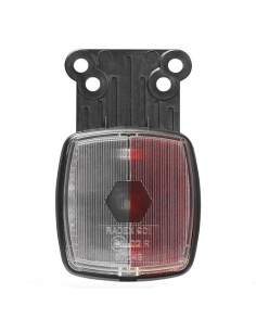 Red/white clearance light 92x42mm with reflectors on bracket
