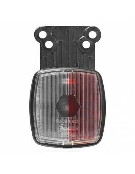 Luz de afastamento vermelha/branca 92x42mm com refletores no suporte