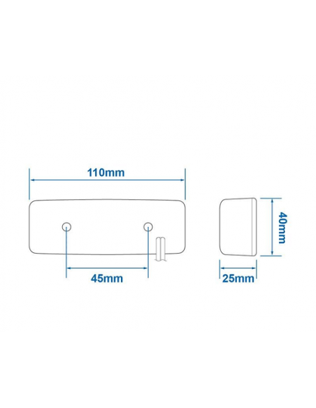 Luce gialla di posizione laterale 12/24V e LED 110x40mm