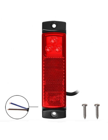Luz roja para posición trasera de 12/24V y led de 126x30mm