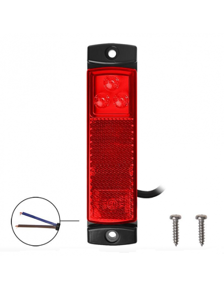 Feu rouge pour position arrière de 12/24V et led de 126x30mm