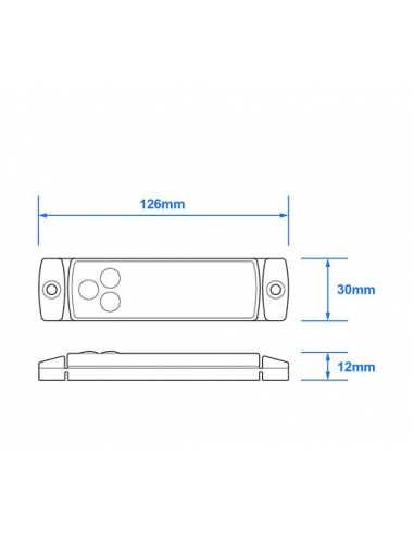 Feu rouge pour position arrière de 12/24V et led de 126x30mm