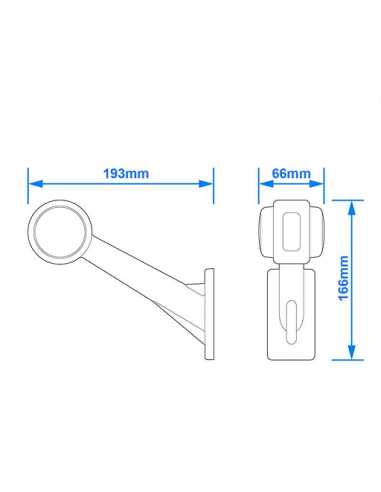 Luz de afastamento angular direita vermelha/branca Pro Plus