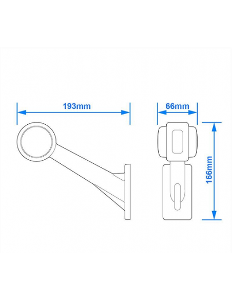 Pro Plus rechtes rot/weiß abgewinkeltes Begrenzungslicht
