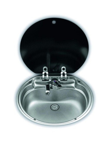 Fregadero redondo inox Dometic SNG 420 tapa cristal