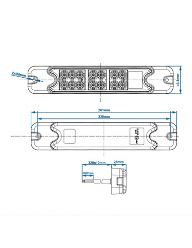 4-Funktions-Rücklicht 192x51mm 18LED