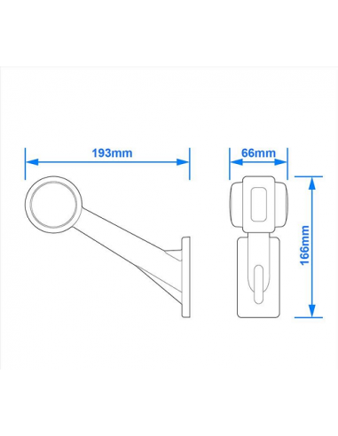 Luz de afastamento angular vermelha/branca esquerda Pro Plus