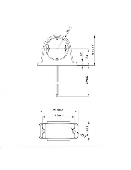 Pro Plus vordere rot/weiße Begrenzungsmarkierungsleuchte
