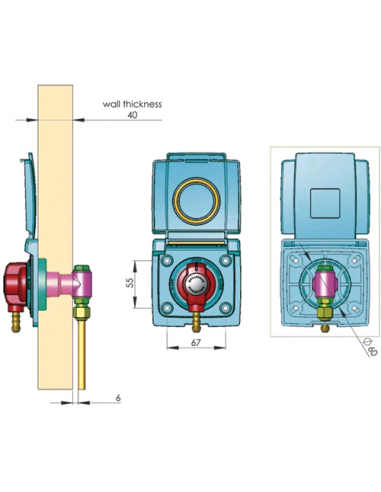 Presa esterna con connessione a gas veloce
