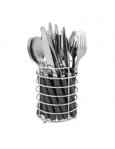 Juego de cubiertos con cesta de 24 piezas.