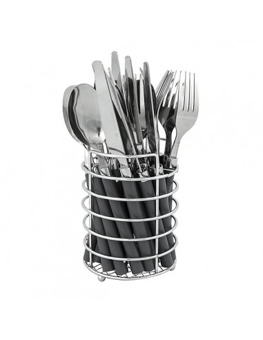Juego de cubiertos con cesta de 24 piezas.