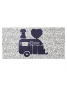 Tapete capacho Eu amo minha caravana 50 x 25 cm