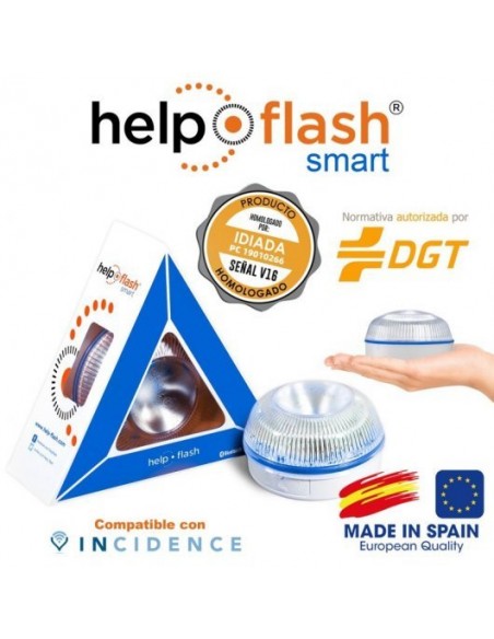 Help Flash Smart V16 Bluethooth Notlicht mit DGT-zugelassenem Magnetfuß