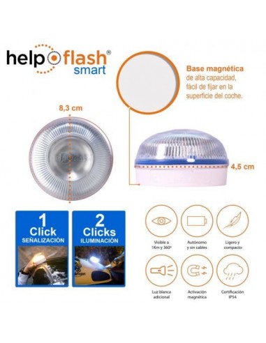 Help Flash Smart V16 Bluethooth Notlicht mit DGT-zugelassenem Magnetfuß