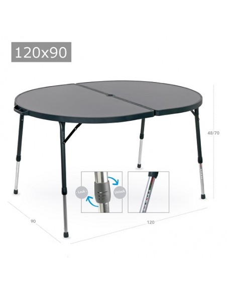 Mesa oval de alumínio cinza 120 x 90 cm Ondulada