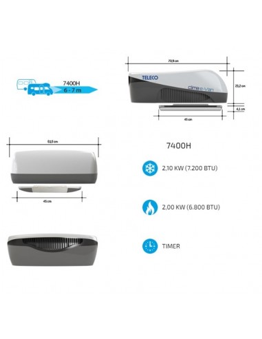Ar condicionado para autocaravana CLIMA E-VAN 7400H. telair