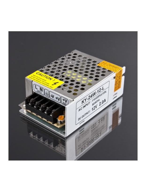 Alimentador chasis acero 12v. 2A