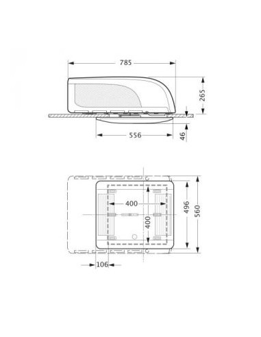 Ar Condicionado Truma Compact Plus com estrutura creme
