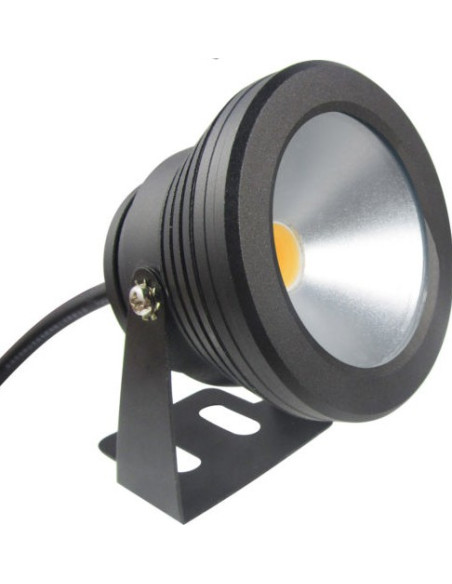 Rotondo Foco LED 10w 12v alluminio nero sommergibile Rotondo Foco LED 10w 12v alluminio nero sommergibile
