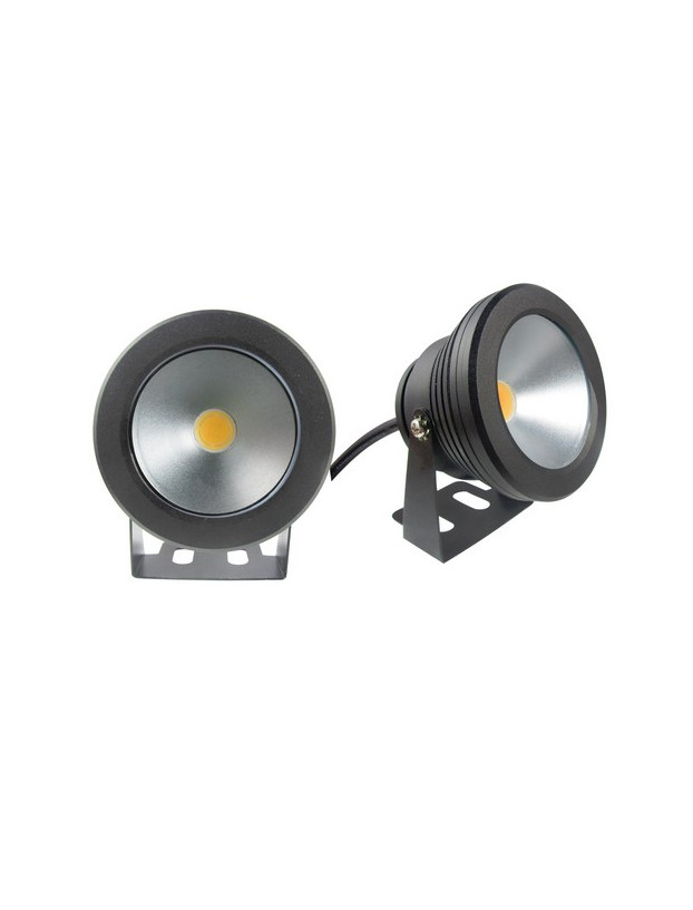 Round LED spotlight 10w 12v submersible black aluminum