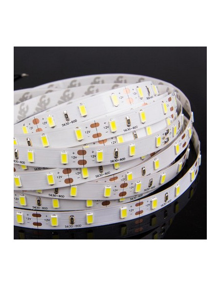 Led 5m striscia bianca senza silicone (SMD5630 massima luminosità)