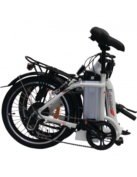 Bicicletta di assistenza elettrica pieghevole bianca E-scape