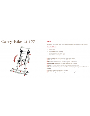 Portabicis Carry Bike Lift 77 Fiamma pour Autocaravana