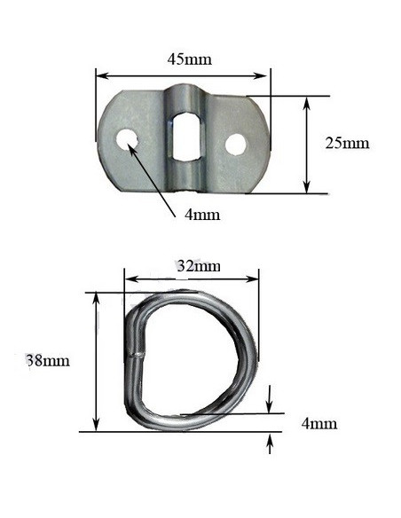 Anilla abatible para Toldo. Pack 4ud. Anilla abatible para Toldo. Pack 4ud.