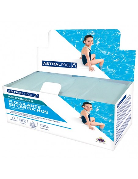 AstralPool solid flocculant in 8 bags of 125 gr AstralPool solid flocculant in 8 bags of 125 gr