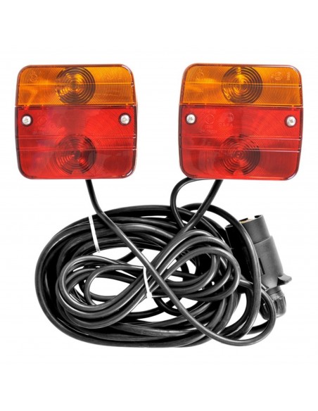 Portable trailer lights with magnets.