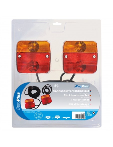 Portable trailer lights with magnets.