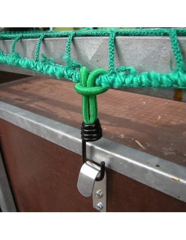 Rubber tensioner with elastic strap for towing net