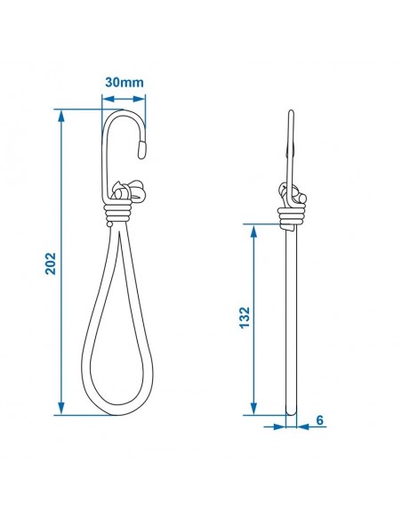 Tensor de goma con cinta elástica para red de remolque Tensor de goma con cinta elástica para red de remolque