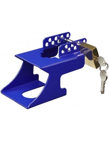 Anti-theft lock for trailer hitch.