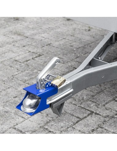 Anti-theft lock for trailer hitch.