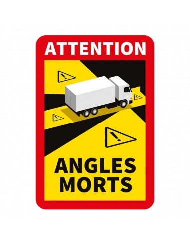 Stickers attention blind spots !" truck