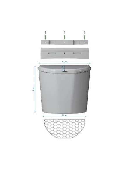 Trash bin L with lid for caravan / motorhome