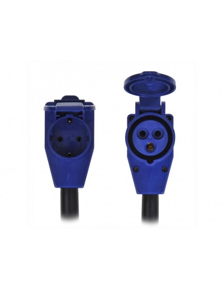 40cm adapter cable from the Schuko connector to the CEE angular connector + Schuko connector