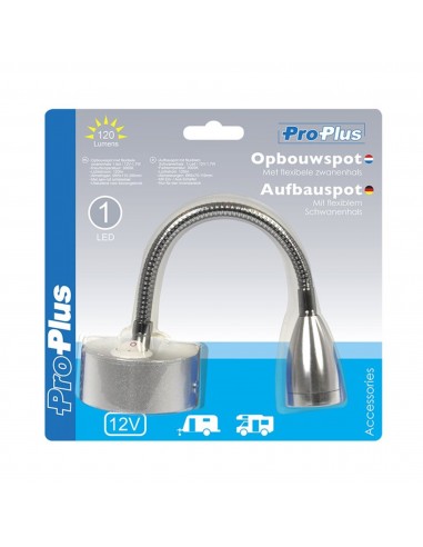 Lampara foco 1 led Flexible 12V 120lm Ø 65x110-260 mm.