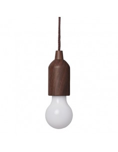 Lámpara retro imitación  madera con cordón 90cm