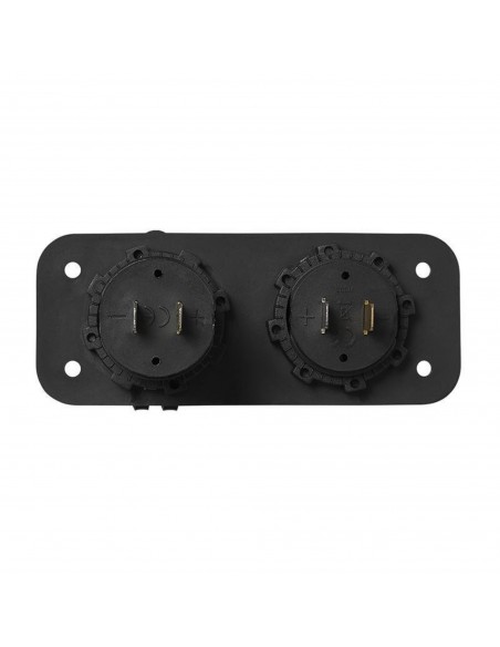 6-30V socket and embeddable voltmeter + 2 USB ports 2100mA 6-30V socket and embeddable voltmeter + 2 USB ports 2100mA