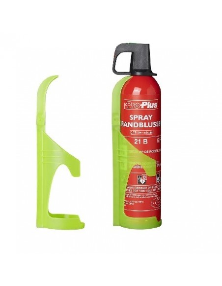 Suporte de parede fluorescente para extintor de 750 ml.