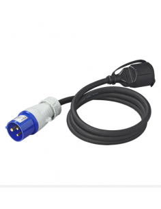 Enchufe Cetac macho a schuko hembra 3x2,5mm² cable 150cm ProPlus