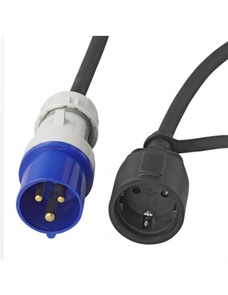 Plug Cetac maschio a schuko femmina 3x2,5mm2 cavo 150cm ProPlus